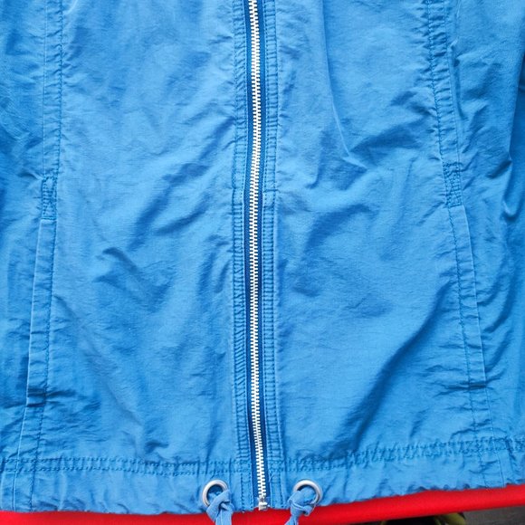 Columbia canvas windbreaker with hood full zipper muted blue women's size L - Picture 4 of 8